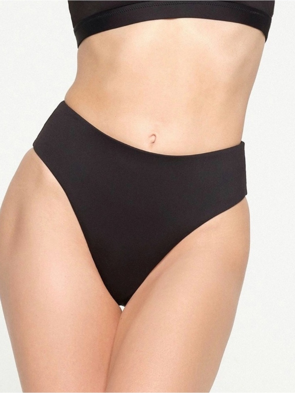 SKIMS Black High-Waist Women's Bikini Swim Bottom